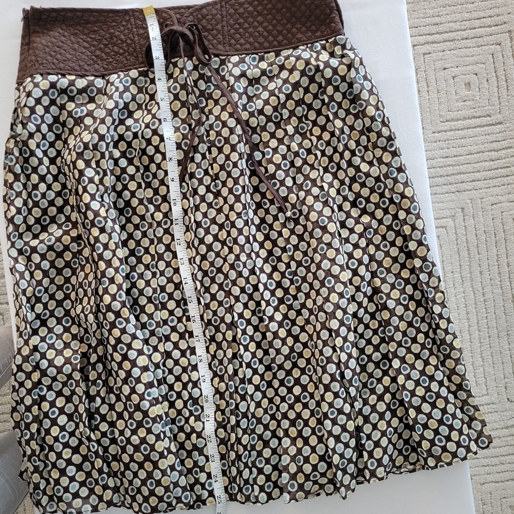 Midi Skirt Quilted Brown Waist ECI New York Size 2 Whimsigoth Boho Chic Retro - Picture 6 of 10